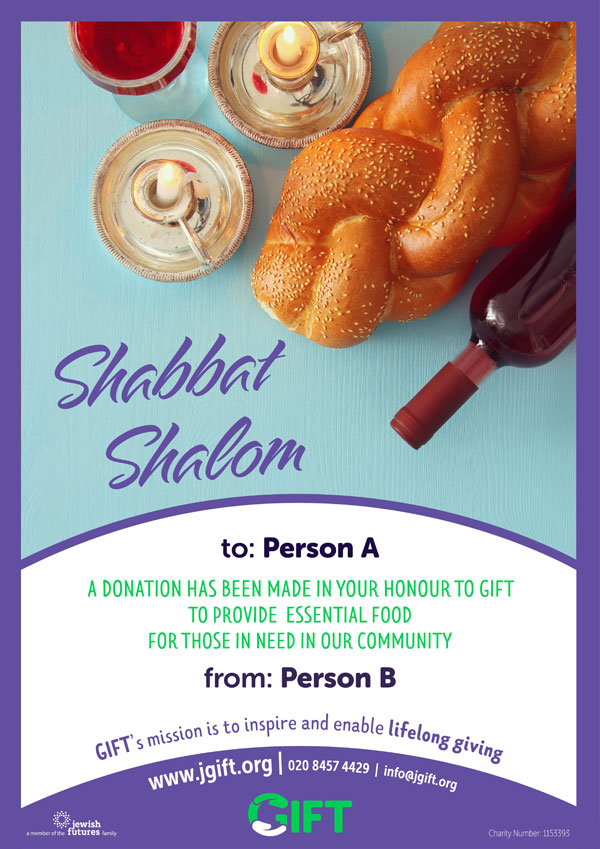 GIFT Shabbat Shalom Certificate