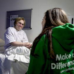 Young girl in hospital bed