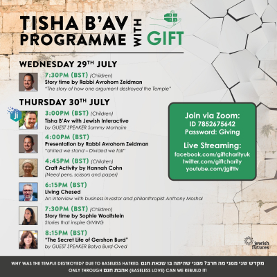 Tisha B'av Programme with GIFT 